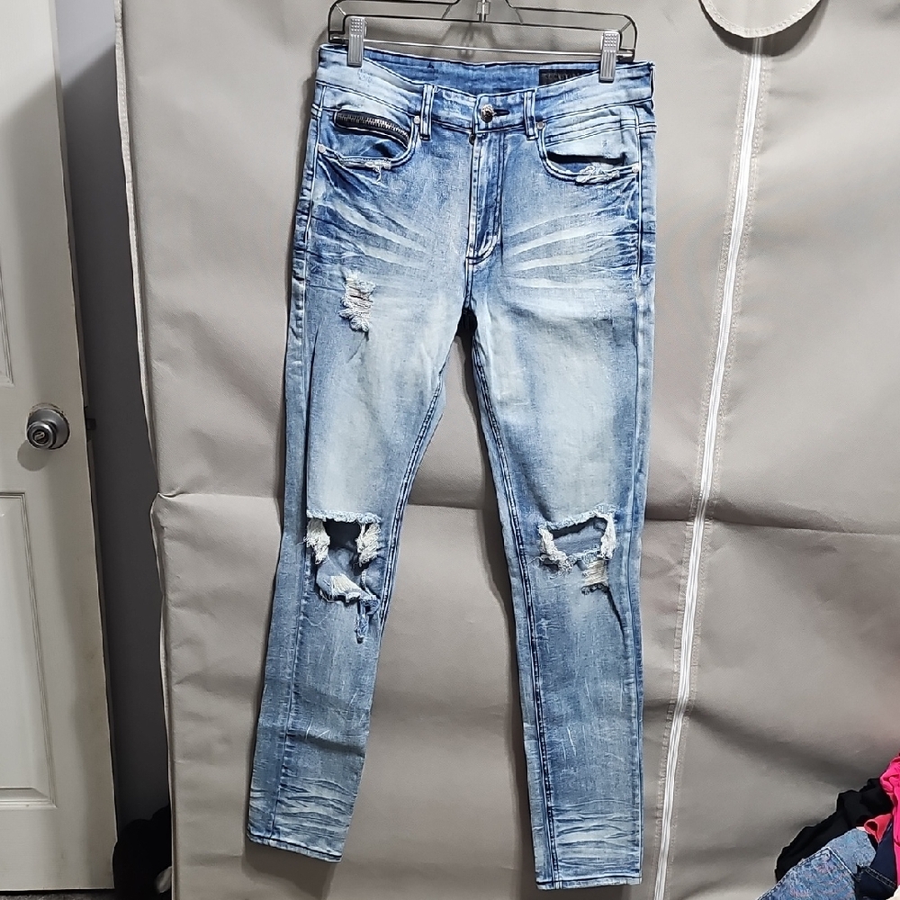 Rockstar Original Women's Distressed Light Blue Skinny Jeans